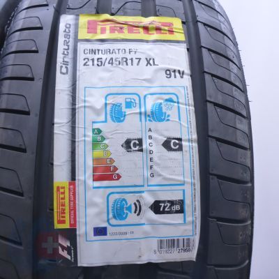 3. 215 45 17 4x PIRELLI 215/45 R17 91V XL Cinturato P7 Sommerreifen 2019 Ungebraucht  