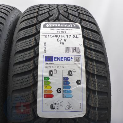 3.  215 40 17 2x CONTINENTAL  215/40 R17 87V XL WinterContact TS 870 Winterreifen 2022 Ungebraucht  