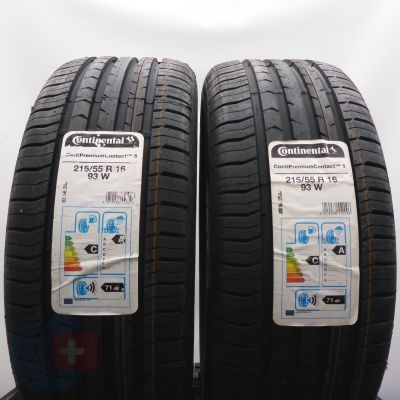 5. 215 55 16 4x CONTINENTAL 215/55 R16 93W ContiPremiumContact 5 Sommerreifen 2020 VOLL
