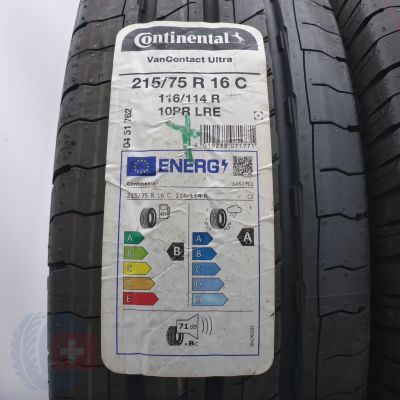 2. 215 75 16C 4x CONTINENTAL 215/75 R16C 113/111R VanContact Ultra Sommerreifen 2023 VOLL WIE NEU