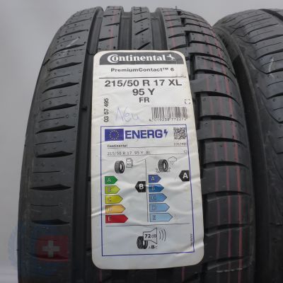 2. 215 50 17 2x CONTINENTAL 215/50 R17 95Y XL  PremiumContact 6 Sommerreifen 2022 VOLL WIE NEU 