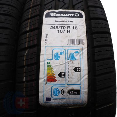 2. 245 70 16 4x BARUM 245/70 R16 107H Bravuris 4x4 Sommerreifen 2020 VOLL Wie Neu