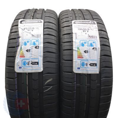 195 65 15 2x CONTINENTAL 195/65 R15 91V ContiPremiumContact 5 Sommerreifen 2015 UNGEBRAUCHT VOLL