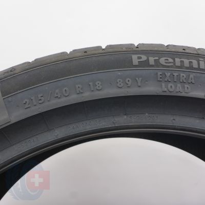 7. 215 40 18 4x CONTINENTAL 215/40 R18 89Y XL PremiumContact7 Sommerreifen 2024 WIE NEU VOLL