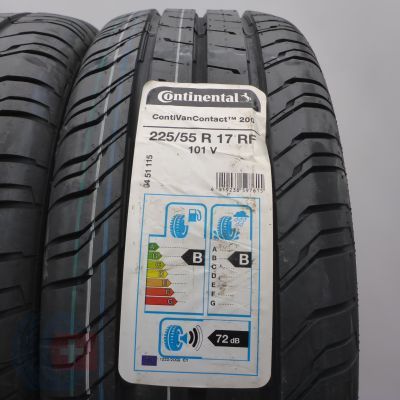 3. 225 55 17 2x CONTINENTAL 225/55 R17 101V XL ContiVanContact 200 Reinforced Sommerreifen 2020 VOLL WIE NEU