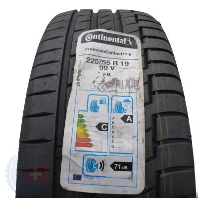 225 55 19 1x CONTINENTAL 225/55 R19 99V PremiumContact 6 Sommerreifen 2019 VOLL Wie Neu