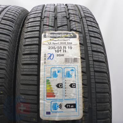 2. 235 55 19 4x CONTINENTAL 235/55 R19 101H CrossContact LX Sport RFT M0E M+S  Sommerreifen 2020 Ungebraucht  
