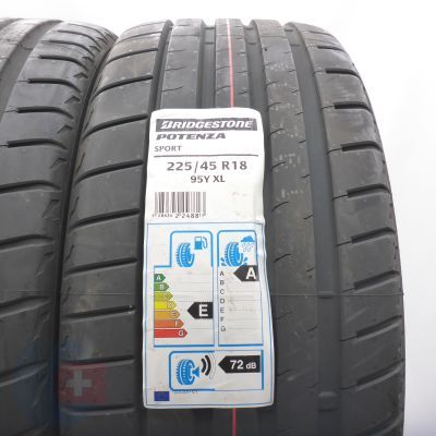 2. 225 45 18 2x BRIDGESTONE 225/45 R18 95Y XL Potenza Sport Sommerreifen 2021 Ungebraucht   
