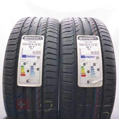 2. 225 45 18 4x CONTINENTAL 225/45 R18 95Y XL ContiSportContact 5 M0E RFT Sommerreifen 2022 Ungebraucht   