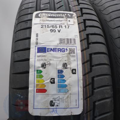 2. 215 65 17 2x CONTINENTAL 215/65 R17 99V PremiumContact6 Sommerreifen 2021 WIE NEU VOLL