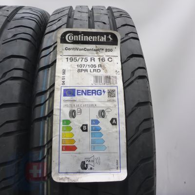2. 195 75 16C 2x CONTINENTAL 195/75 R16C 107/105 ContiVanContact 200 Sommerreifen 2023 VOLL WIE NEU