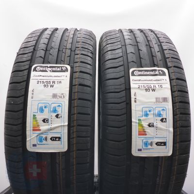 4. 215 55 16 4x CONTINENTAL 215/55 R16 93W ContiPremiumContact 5 Sommerreifen 2020 VOLL