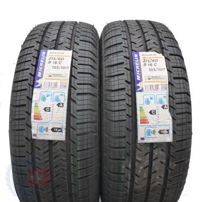 2 x MICHELIN 215/60 R16C 103/101T Agilis 51 Sommerreifen 2019, 2020 VOLL WIE NEU