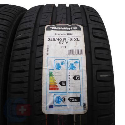 2. 245 40 18 2x BARUM 245/40 R18 97Y XL Bravuris 3 HM Sommerreifen 2018 VOLL Wie Neu