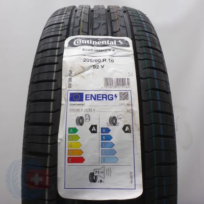 205 60 16 1x CONTINENTAL 205/60 R16  92V EcoContact 6 Sommerreifen 2023 Ungebraucht    
