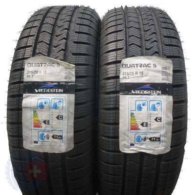 2 x VREDESTEIN 215/70 R15 98T Quatrac 5 Ganzjahresreifen 2018 VOLL  2 x VREDESTEIN 215/70 R15 98T Quatrac 5 Ganzjahresreifen 2018 VOLL