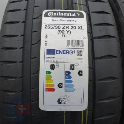 2. 255 30 20 2x CONTINENTAL 255/30 R20 92Y XL SportContact7 Sommerreifen 2022 WIE NEU VOLL