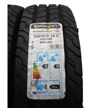 2. 205/ 70 15C 4x CONTINENTAL 205/70 R15C 106/104R ContiVanContact 100 Sommerreifen 2020 VOLL WIE NEU