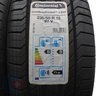 2. 4 x CONTINENTAL 235/50 R18 97V ContiSportContact 5 SUV Sommerreifen 2018 VOLL Wie Neu