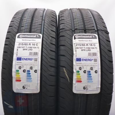 3. 215 65 16C 4x CONTINENTAL 215/65 R16C 109/107T VanContact Eco Sommerreifen 2022 WIE NEU