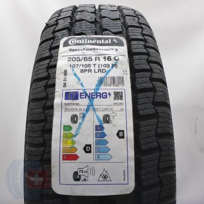 205 65 16C 1x CONTINENTAL 205/65 R16C 107/105T VancoFourSeason2 Ganzjahresreifen 2022 VOLL 