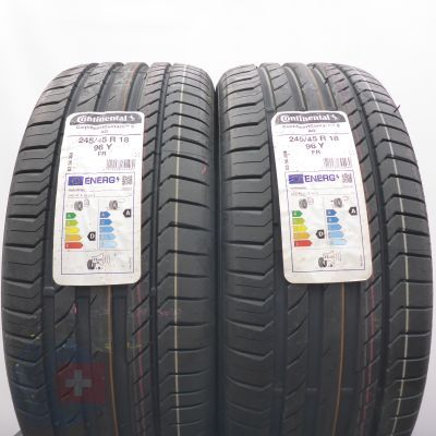 4. 245 45 18 4x CONTINENTAL 245/45 R18 96Y ContiSportContact 5 A0 Soomerrifen 2022 VOLL WIE NEU 