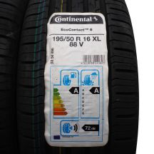 2. 4 x CONTINENTAL 195/50 R16 88V XL EcoContact 6 Sommerreifen 2020 WIE NEU VOLL