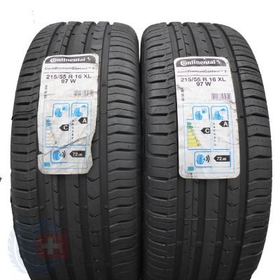  215/55 R16 2x CONTINENTAL 215/55 R16 97W ContiPremiumContact 5 Sommerreifen 2018 VOLL