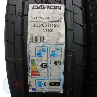 2. 4 x DAYTON 225/65 R16C 112/110R VAN Sommerreifen 2018 VOLL Wie Neu