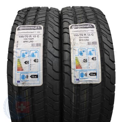 195 70 15C 2x CONTINENTAL 195/70 R15C 104/102R ContiVanContact 100 Sommerreifen 2019 WIE NEU VOLL