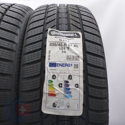 2. 235 45 21 2x CONTINENTAL 235/45 R21 101T XL WinterContact TS 870 P Winterreifen 2023  VOLL WIE NEU 