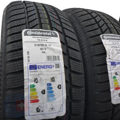 2. 215 50 18 4x CONTINENTAL 215/50 R18 92V WinterContact TS 870 P Winterreifen 2024 VOLL WIE NEU 