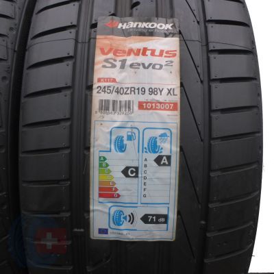 2. 2 x HANKOOK 245/40 ZR19 98Y XL Ventus S1 Evo2 K117 Sommerreifen WIE NEU 2017 