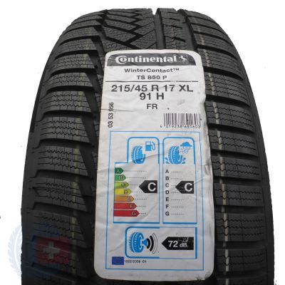 215 45 17 1x CONTINENTAL 215/45 R17 91H XL WinterContact TS 850 P Winterreifen 2019 VOLL WIE NEU 