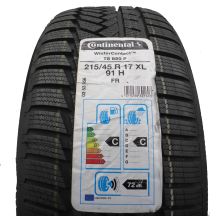 215 45 17 1x CONTINENTAL 215/45 R17 91H XL WinterContact TS 850 P Winterreifen 2019 VOLL WIE NEU 