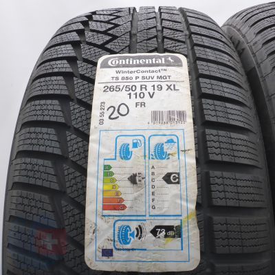 2. 265 50 19 2x CONTINENTAL 265/50 R19 110V XL WinterContact TS 850 P Suv MGT Winterreifen 2020 Ungebraucht  