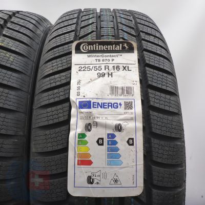 2. 225 55 16 2x CONTINENTAL 225/55 R16 99H XL WinterContact TS 870 P Winterreifen 2023 VOLL WIE NEU  