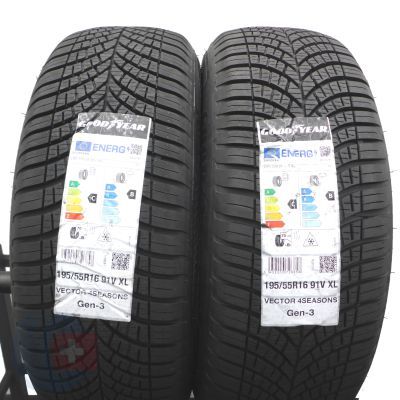 195 55 16 2x GOODYEAR 195/55 R16 91V XL Vector 4Seasons Gen-3 Ganzjahresreifen 2024 VOLL WIE NEU   