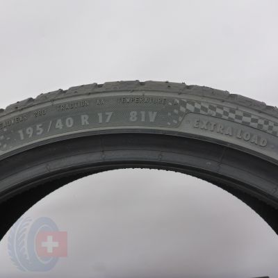 6. 195 40 17 4x CONTINENTAL 195/40 R17 81V XL ContiSportContact 3 Sommerreifen 2016 VOLL Ungebraucht   