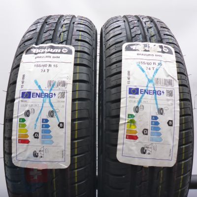 155 60 15 2x BARUM 155/60 R15 74T Bravuris 5 HM Sommerreifen 2024 VOLL WIE NEU
