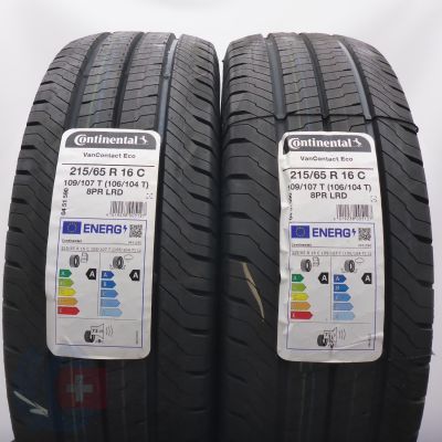 4. 215 65 16C 4x CONTINENTAL 215/65 R16C 109/107T VanContact Eco Sommerreifen 2022 WIE NEU