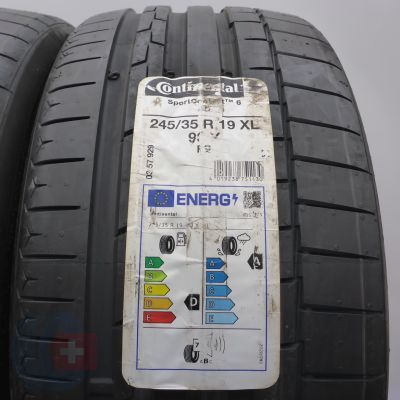 3. 245 35 19 2x CONTINENTAL 245/35 R19 93Y SportContact 6 Sommerreifen 2023 VOLL WIE NEU  