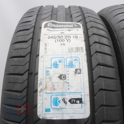 2.  245 50 18 2 x CONTINENTAL 245/50 R18 100Y ContiSportContact 5 N0  Sommerreifen 2016 VOLL Ungebrauchte   