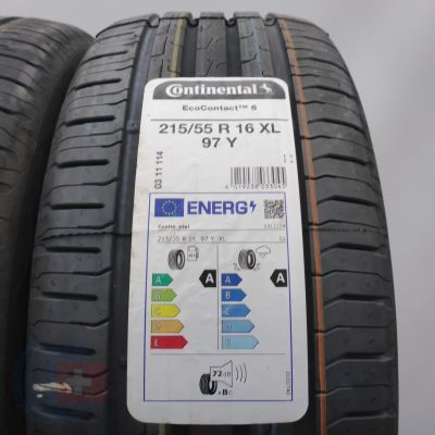 2. 215 55 16 4x CONTINENTAL 215/55 R16 97Y XL EcoContact 6 Sommerreifen 2022 VOLL 
