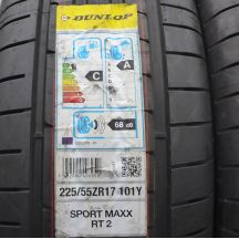 2. 225 55 17 4x DUNLOP 225/55 R17 101Y SportMaxx Rt2 Sommerreifen 2018 WIE NEU VOLL