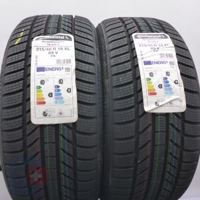 3. 215 40 18 4x CONTINETAL 215/40 R18 89V XL WinterContact TS 870 P Winterreifen 2022  VOLL WIE NEU  