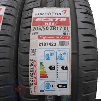 2. 2 x KUMHO 205/50 ZR17 93W XL Ecsta HS51 Sommerreifen 2016 VOLL UNGEBRAUCHT 