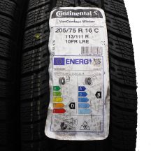 4. 205 75 16C 4x CONTINENTAL 205/75 R16C 113/111R VanContact Winter Winterreifen 2023 WIE NEU VOLL
