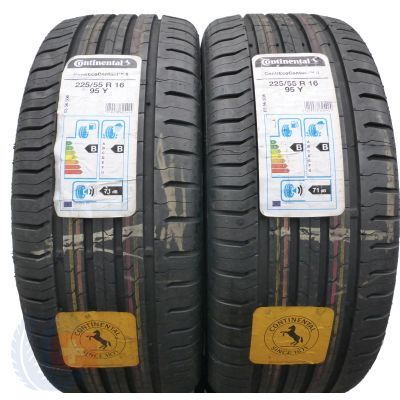 3. 225 55 16 4x CONTINENTAL 225/55 R16 95Y ContiEcoContact 5 Sommerreifen 2019 VOLL Wie Neu