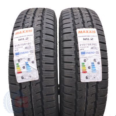 2 x MAXXIS 215/75 R16C 113/111R Vansmart Snow WL2 Winterreifen 2021 WIE NEU VOLL